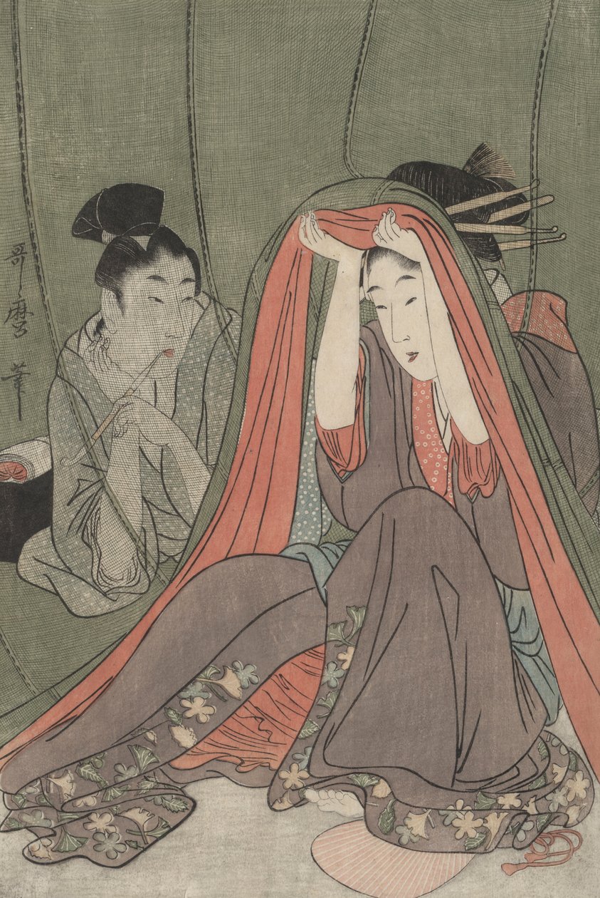 Het muskietennet door Kitagawa Utamaro