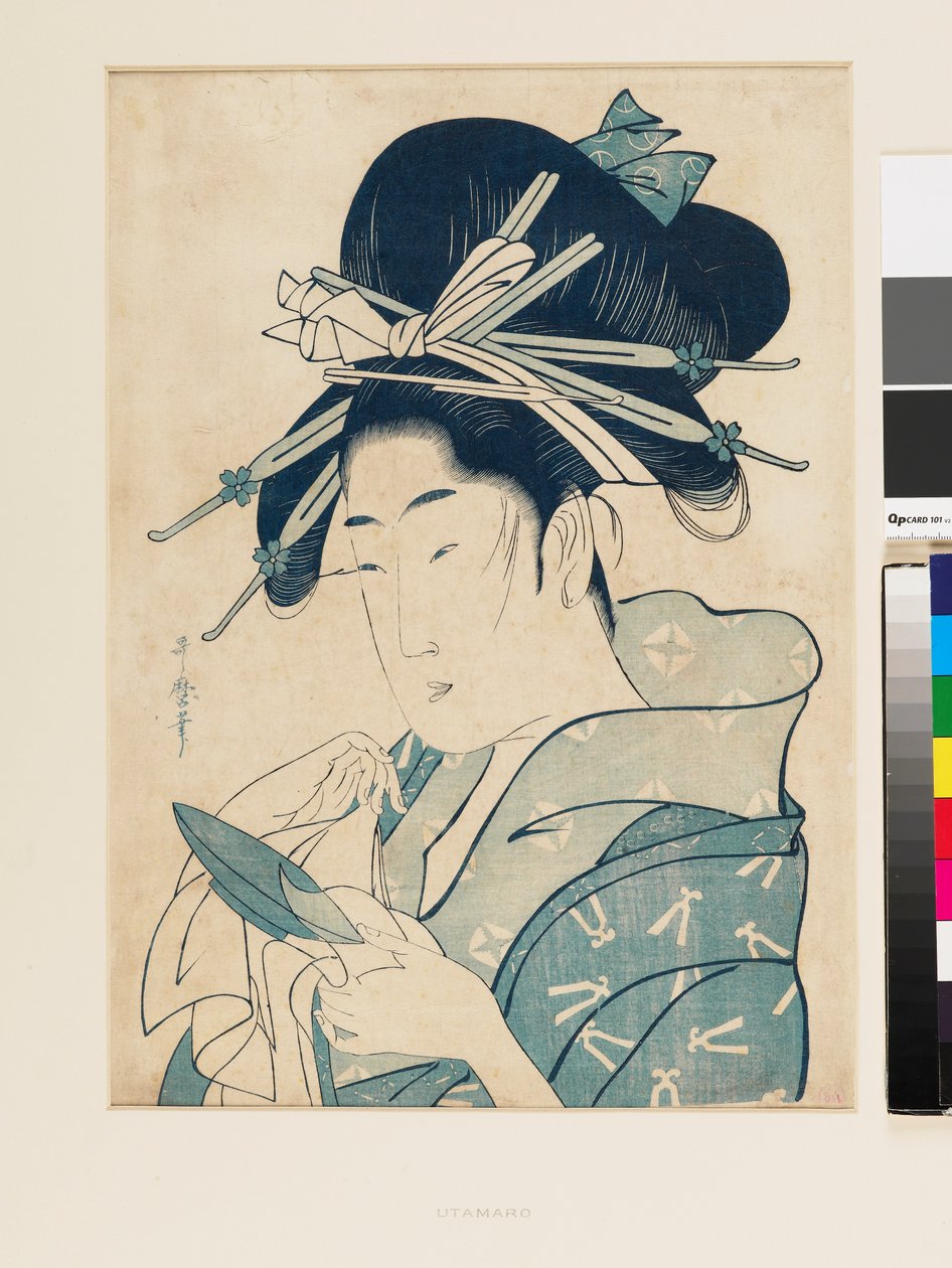 De courtisane Tsukioka door Kitagawa Utamaro