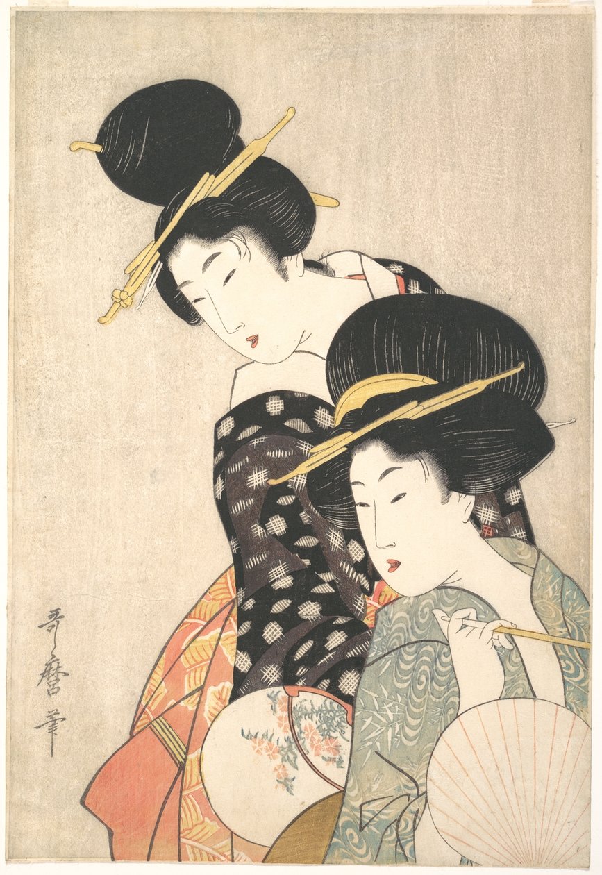 Twee vrouwen door Kitagawa Utamaro