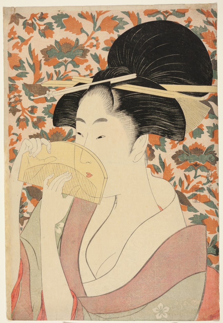 Vrouw met een Schildpad-schelp Haarspeld door Kitagawa Utamaro