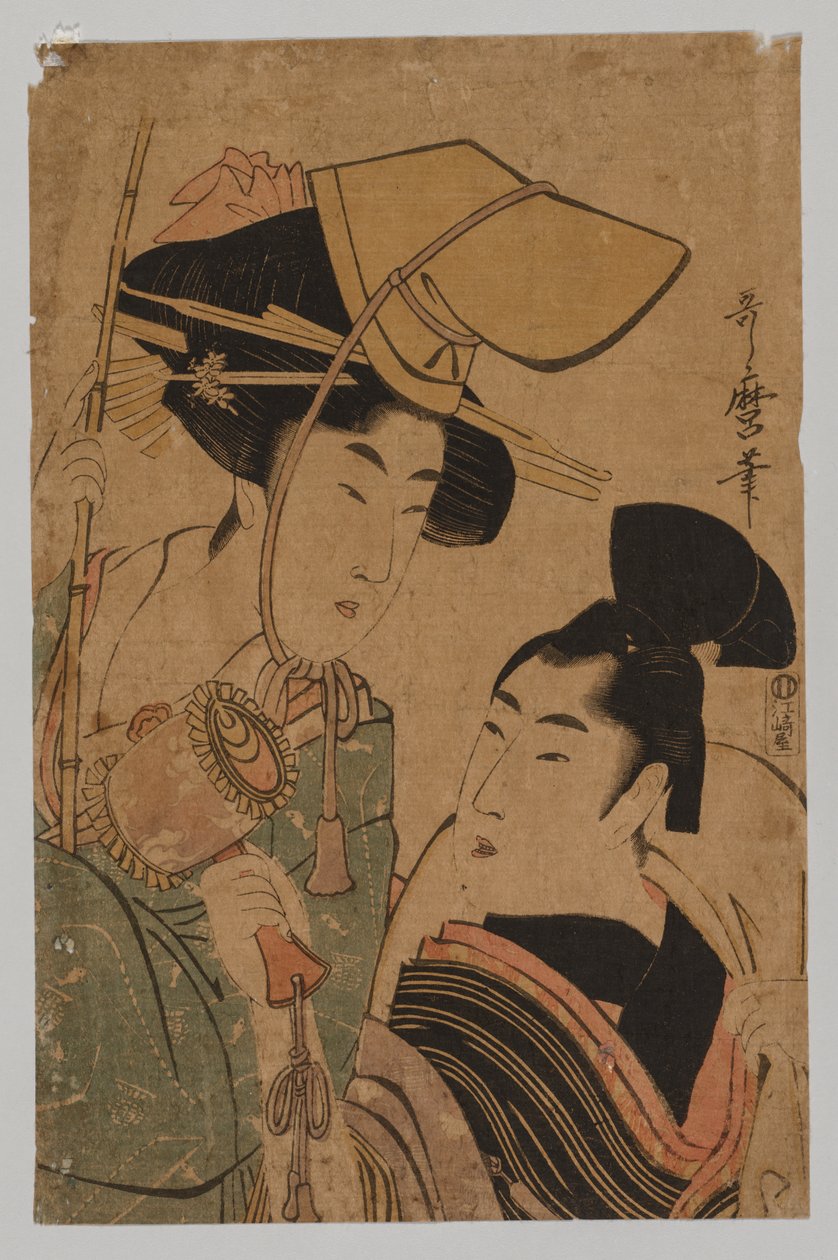 Vrouw die Geluk Vertegenwoordigt door Kitagawa Utamaro