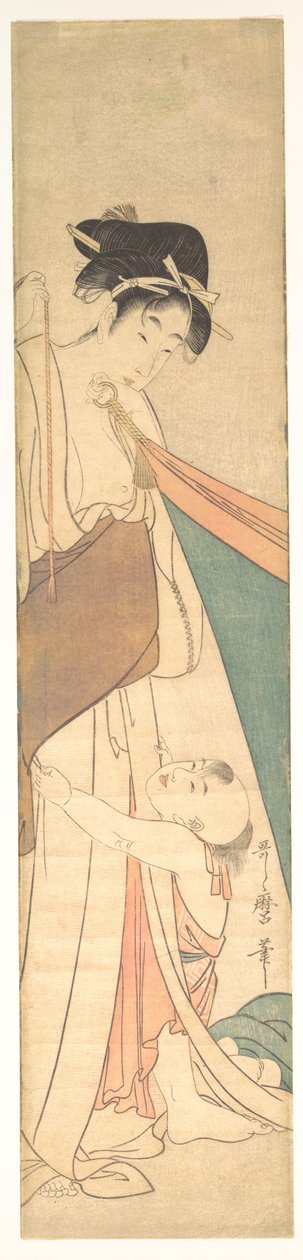 Frau und Kind door Kitagawa Utamaro