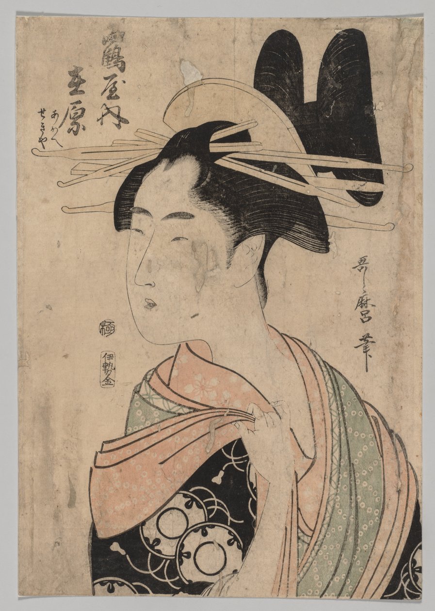 Vrouw van de Yoshiwara door Kitagawa Utamaro