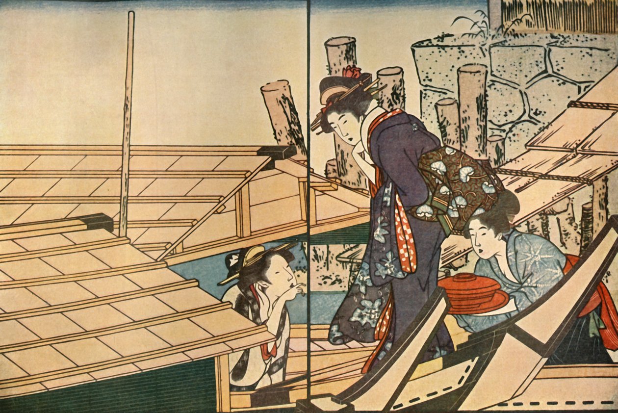 Vrouwen op een boot, 1801, 1924 door Kitagawa Utamaro
