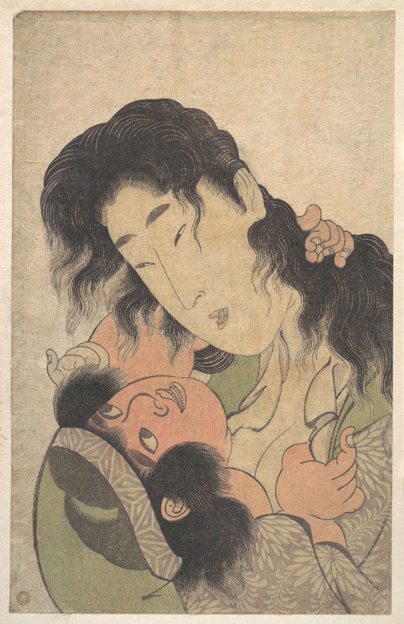 Yamauba speelt met Kintarō door Kitagawa Utamaro