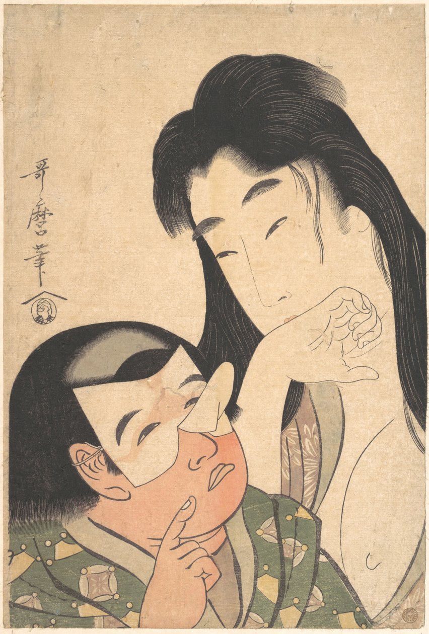 Yamauba en Kintarō door Kitagawa Utamaro
