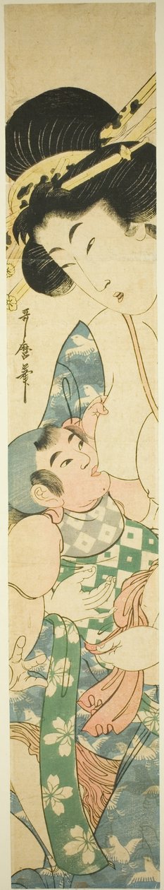Moeder die kind voedt door Kitagawa Utamaro II