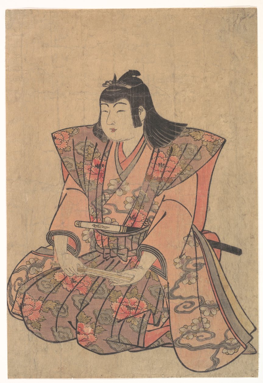 Een zingende jongen door Kitao Shigemasa