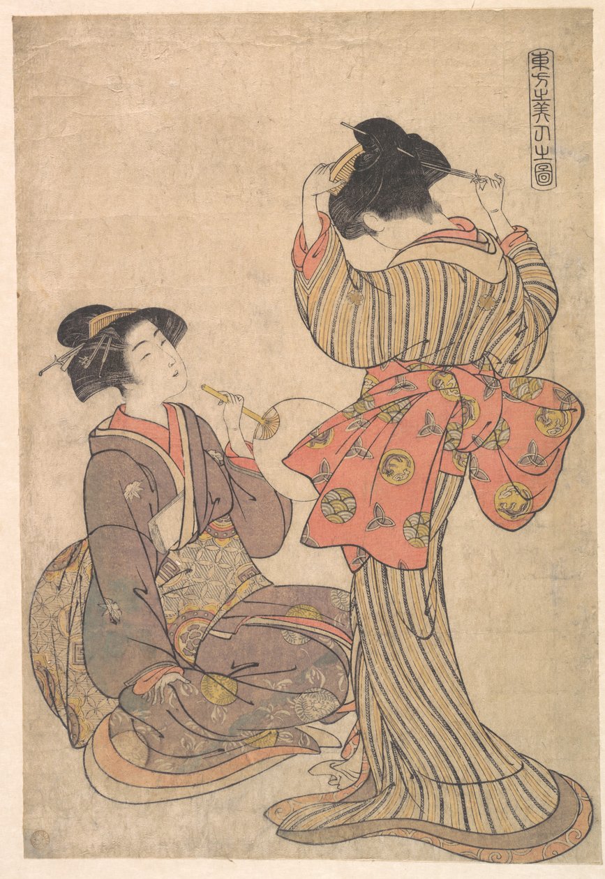 Afbeelding van de oosterse schoonheden door Kitao Shigemasa