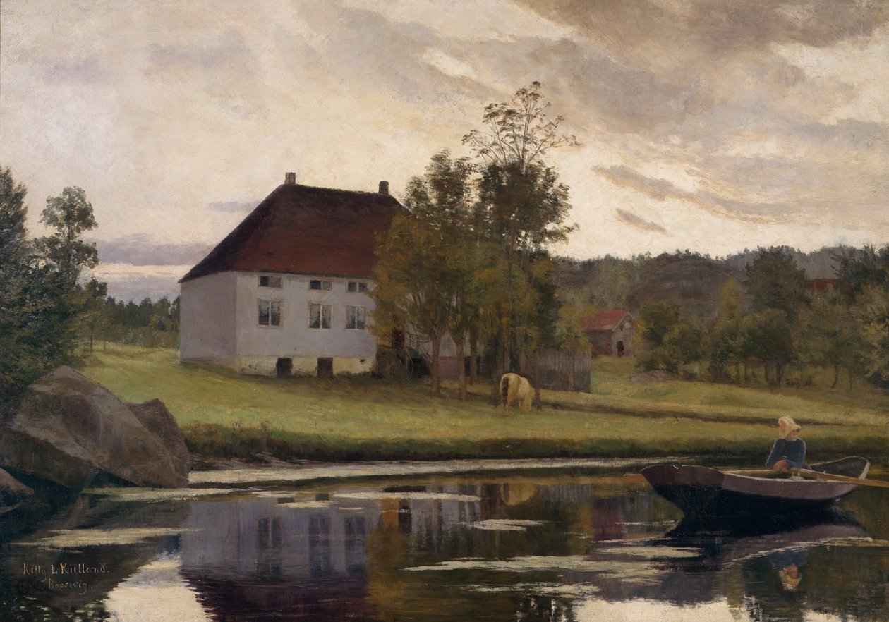 Bossevig, na zonsondergang door Kitty Lange Kielland