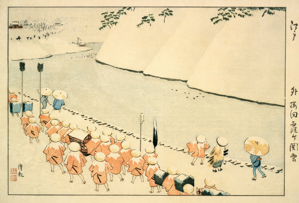 Sneeuw bij Soto-Sakurada, Kasumigaseki door Kiyochika Kobayashi