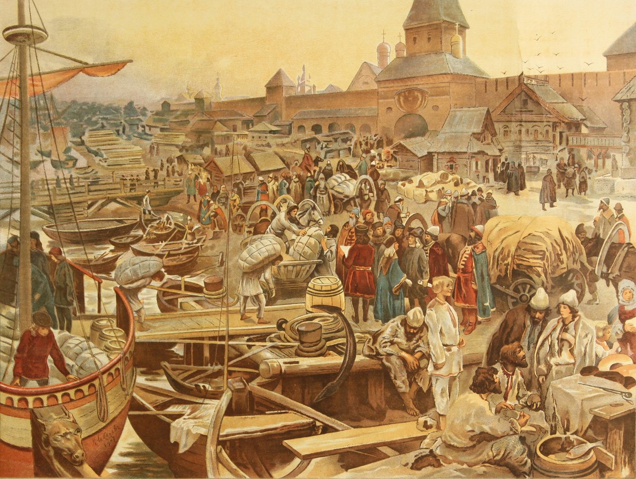 Haven van Novgorod door Klavdiy Vasilievich Lebedev