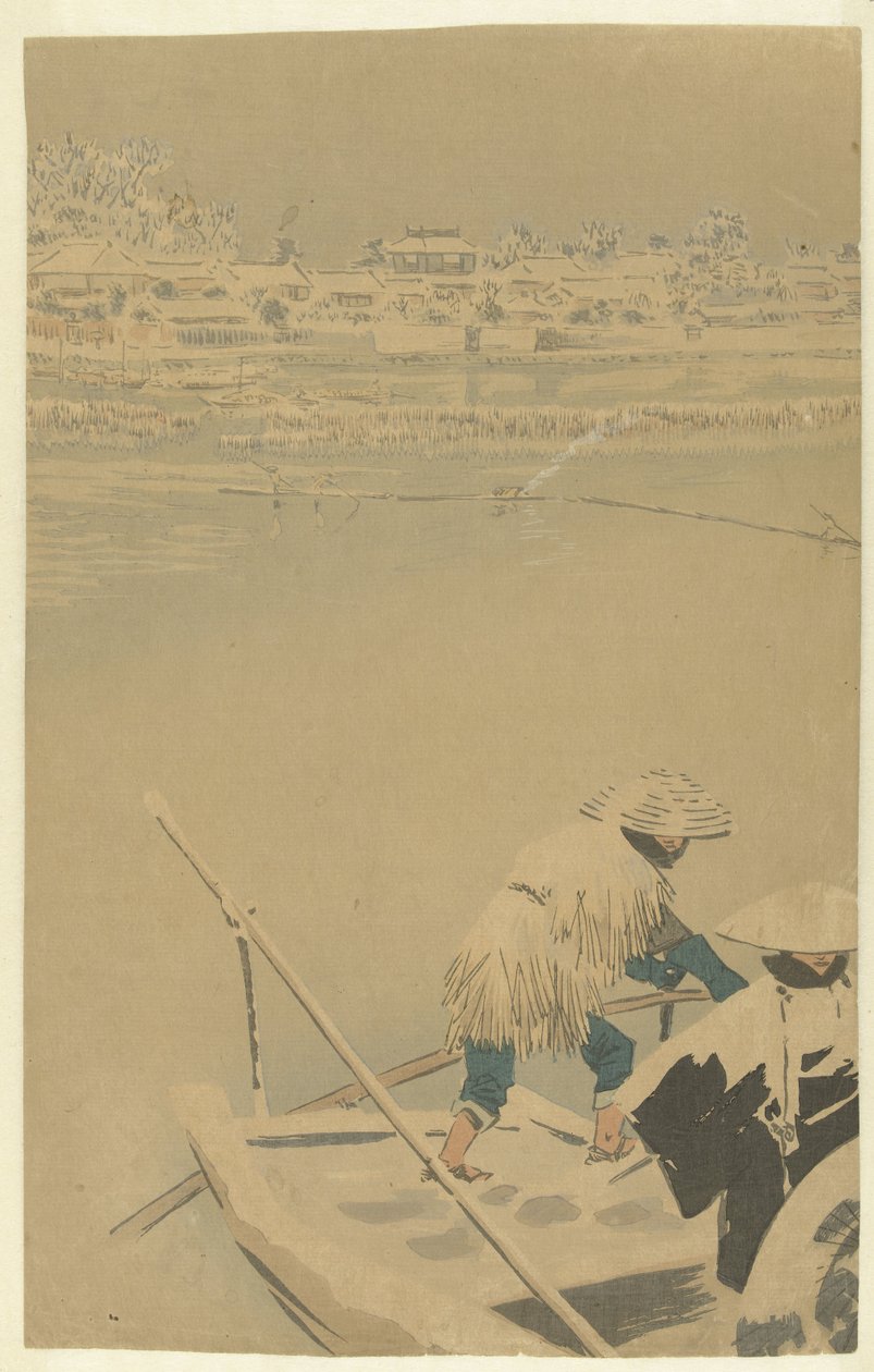 Schemersneeuw te Matsuchiyama door Kobayashi Kiyochika