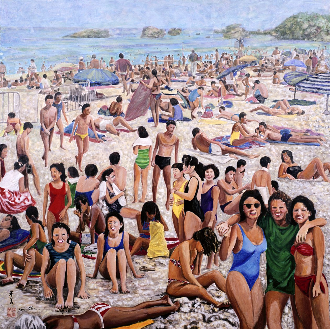 Zonnebaden, 1987 door Komi Chen