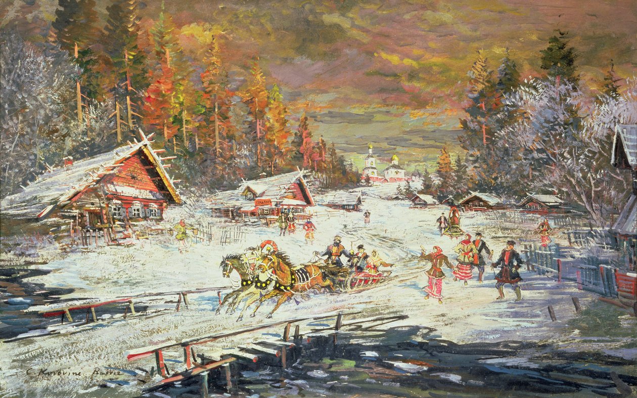 De Russische Winter, 1900-10 door Konstantin Alekseevich Korovin