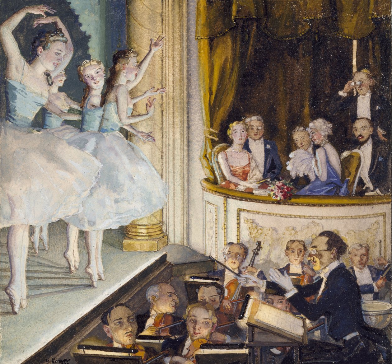 Russisch ballet, 1930 door Konstantin Andreevic Somov