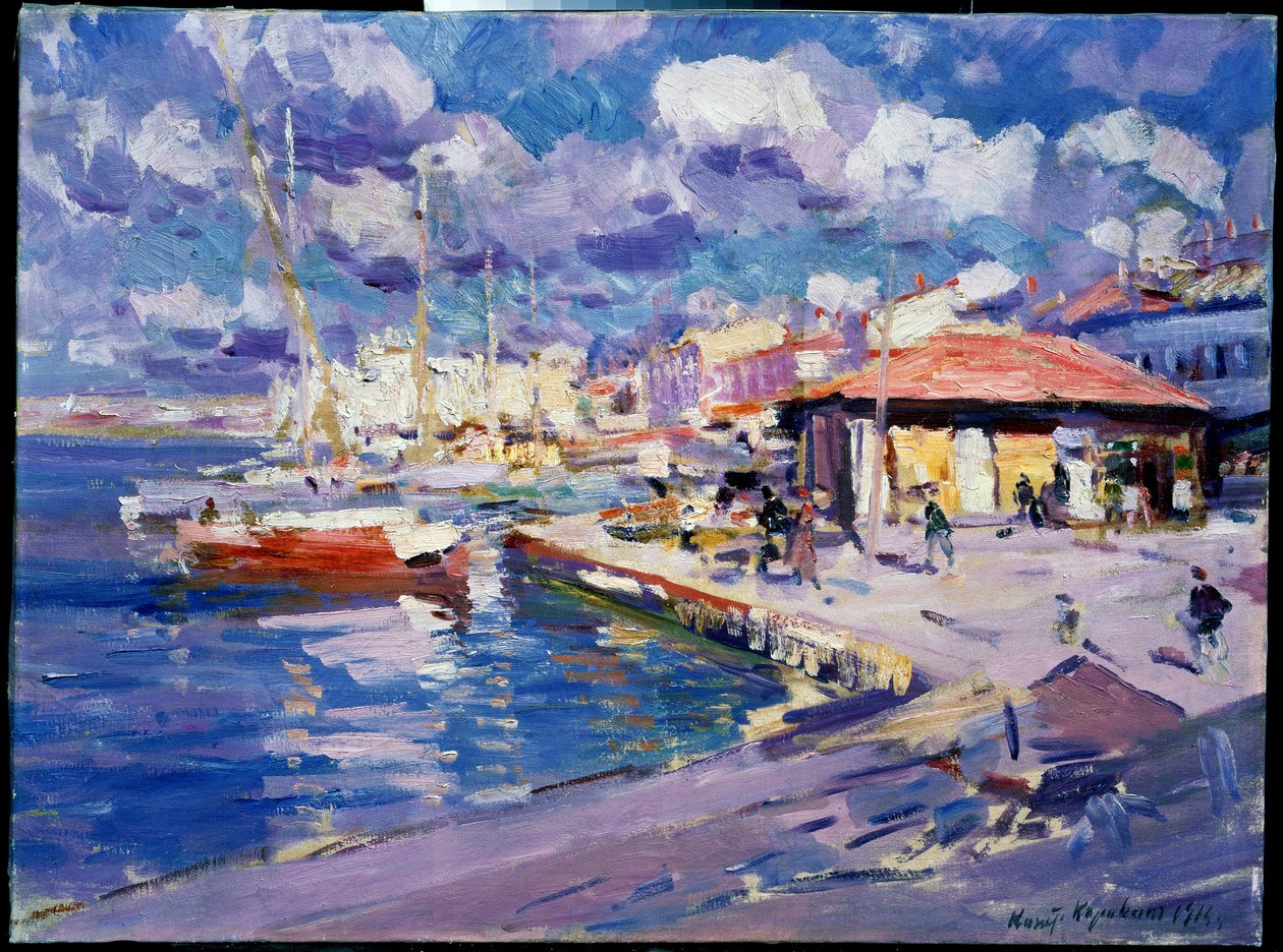 De visbaai van Sebastopol (Oekraïne) door Konstantin Alekseevich Korovin