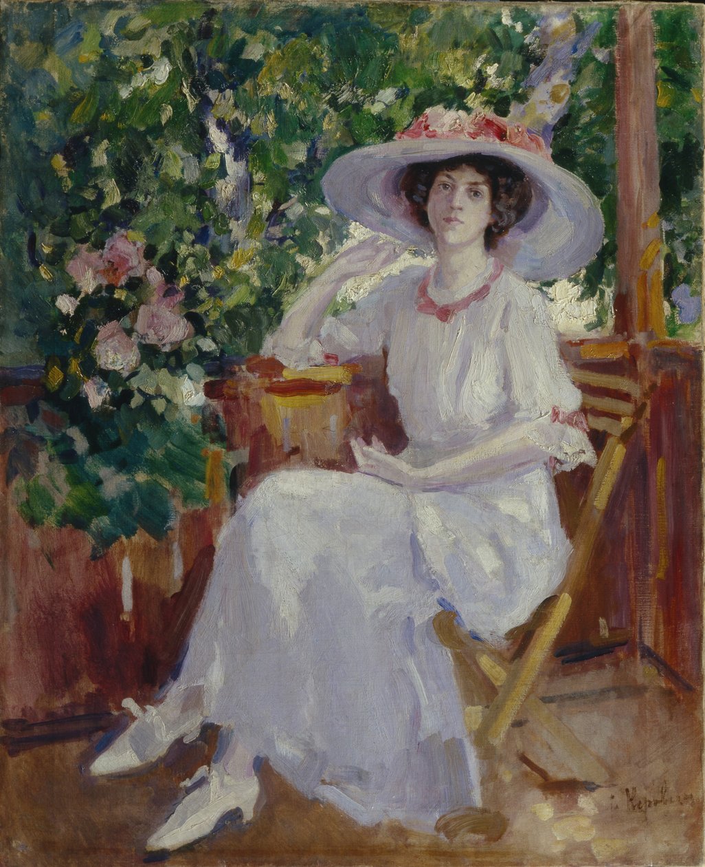 Portret van de actrice Nadezhda Komarovskaya door Konstantin Alekseevich Korovin