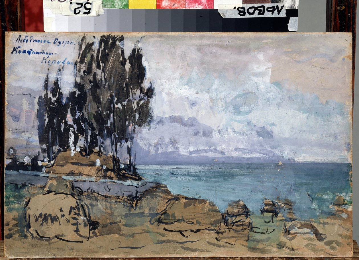 Decorontwerp voor het ballet Het Zwanenmeer van P. Tsjaikovski door Konstantin Alekseevich Korovin