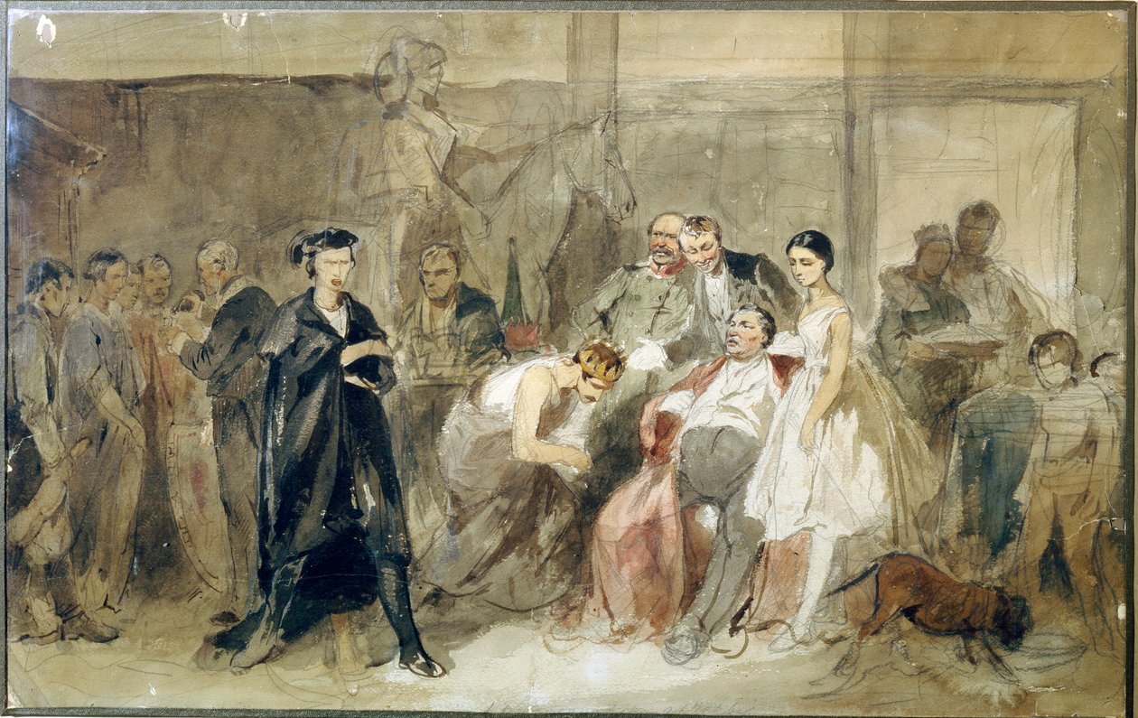 Achter het gordijn in het lijfeigenentheater door Konstantin Alexandrovich Trutovsky