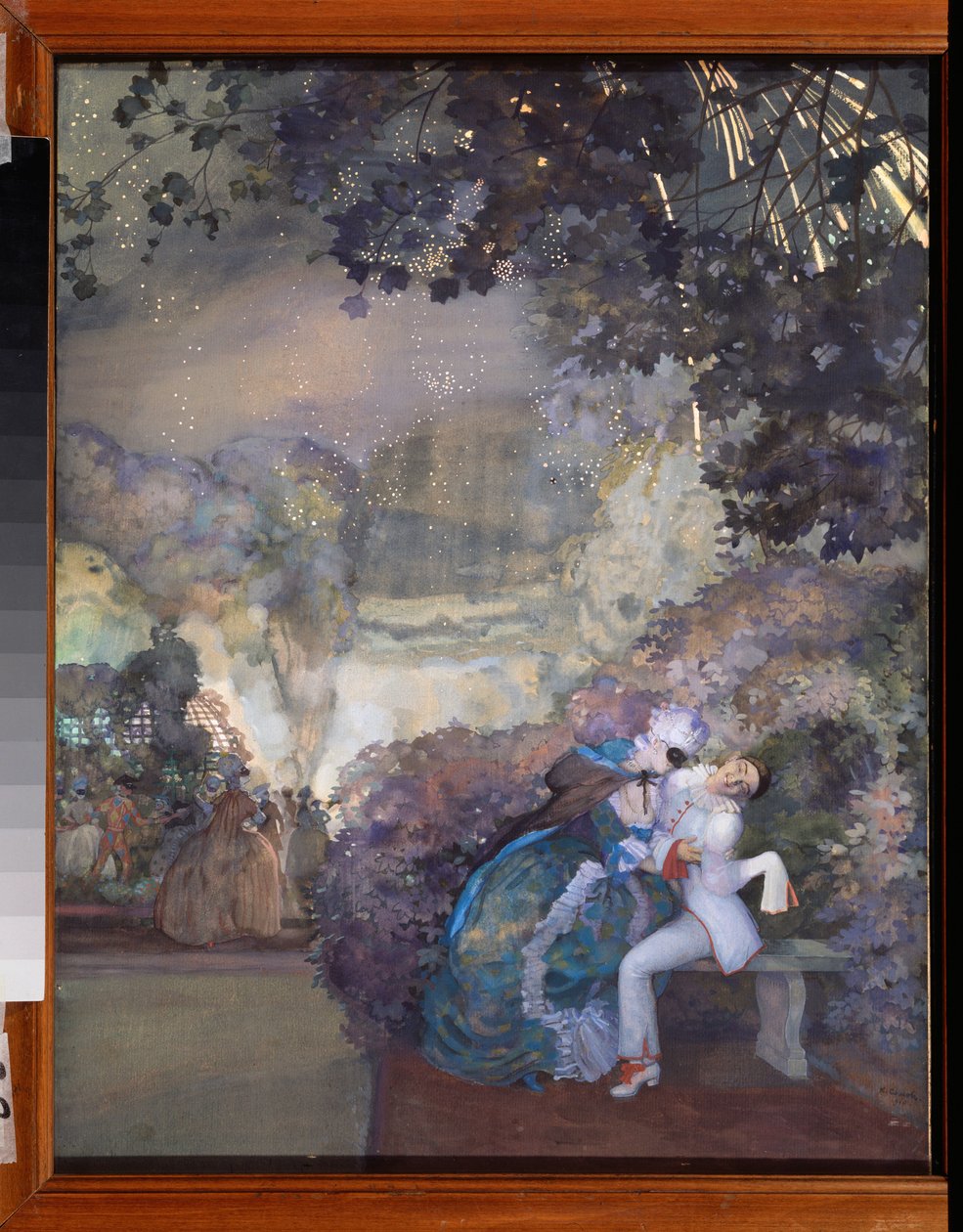 Pierrot en een vrouw (Flirt op een gemaskerd bal) door Konstantin Andreevic Somov