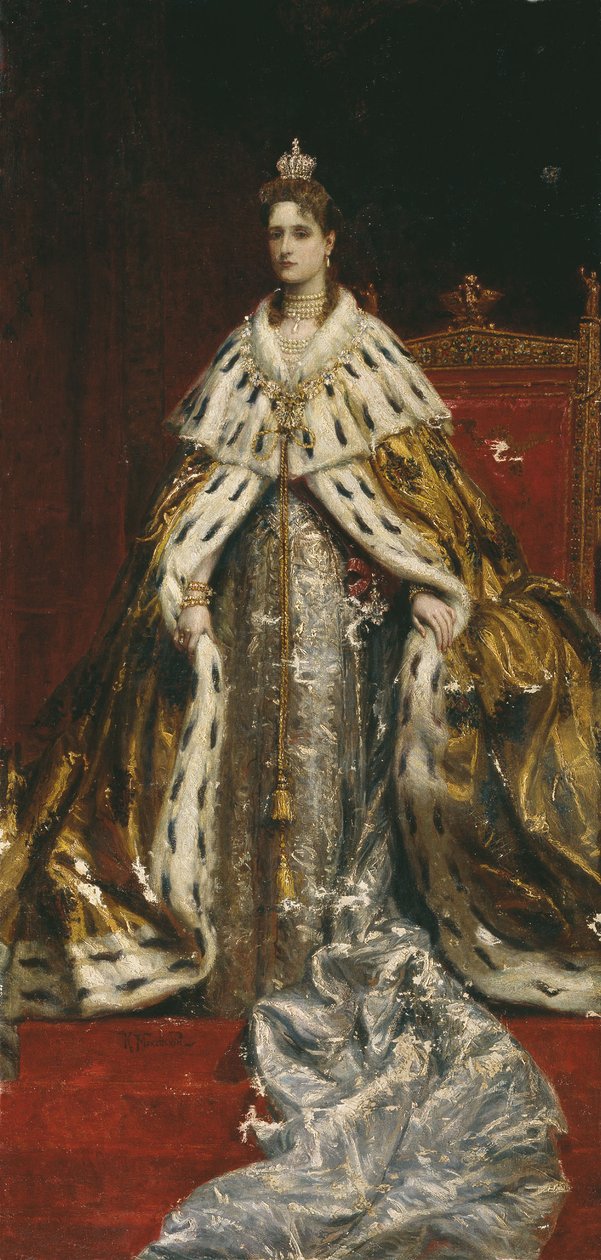 Portret van Alexandra Feodorovna (Alix van Hessen) (1872-1918) door Konstantin Makovsky