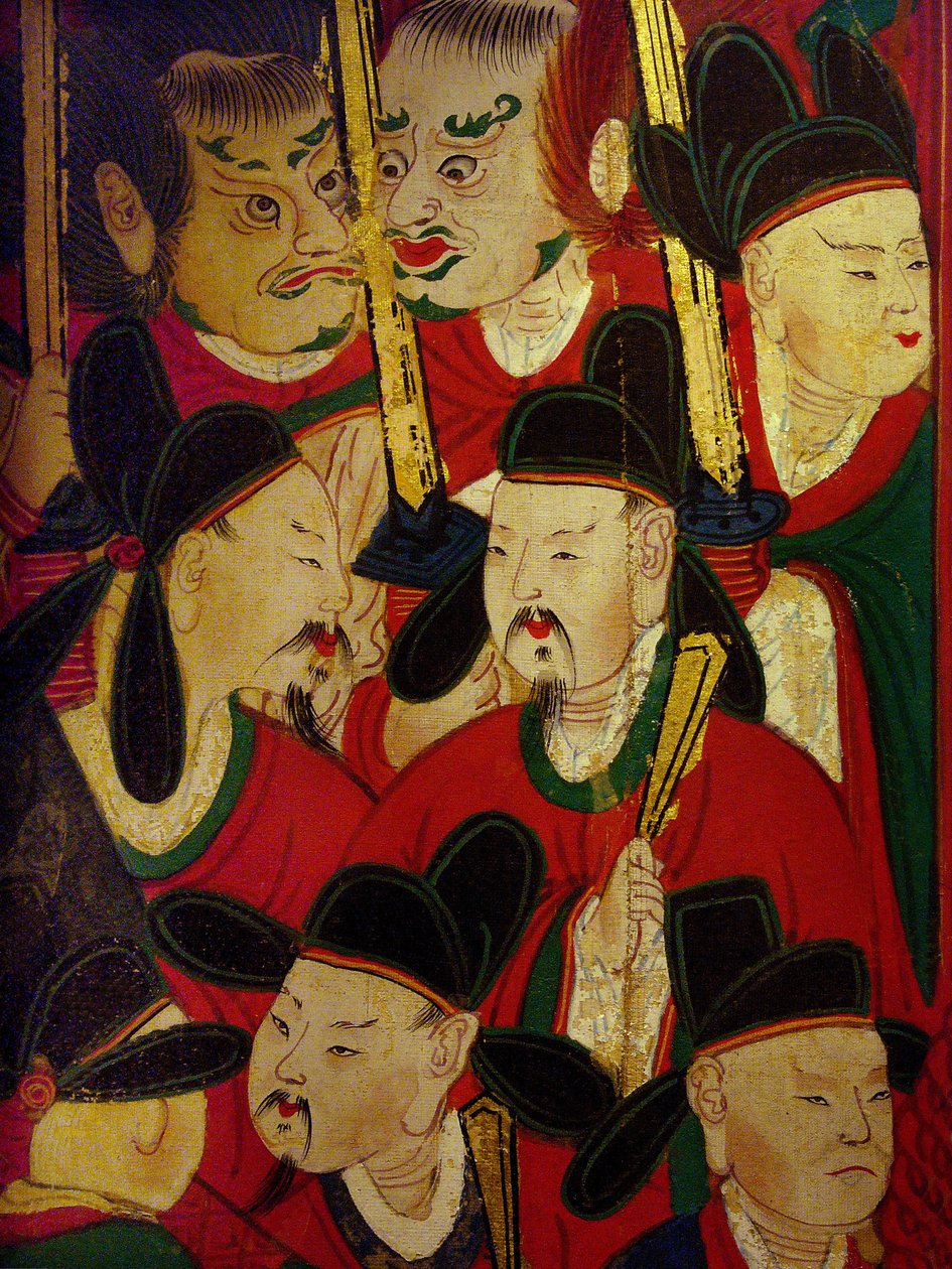 Detail van het portret van de Zesde Koning (Danjong) door Korean School