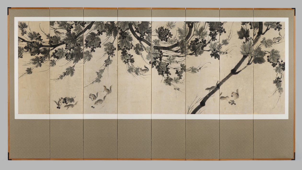 Druivenranken en Eekhoorns, c.1800 door Korean School