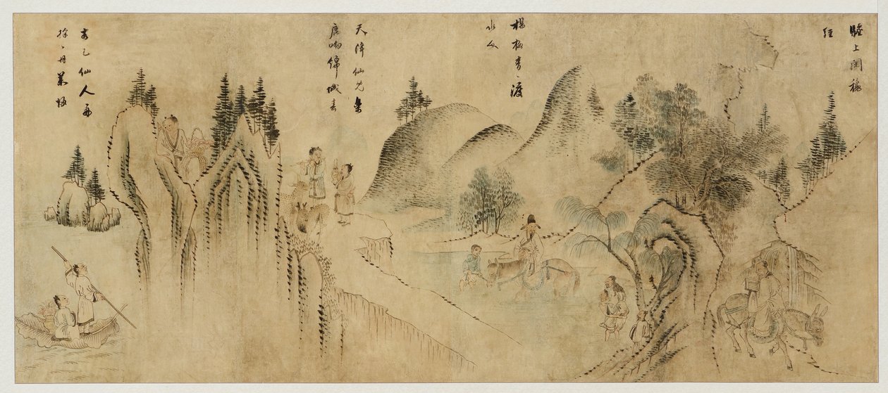 Landschap met Onsterfelijken, eind 19e eeuw door Korean School