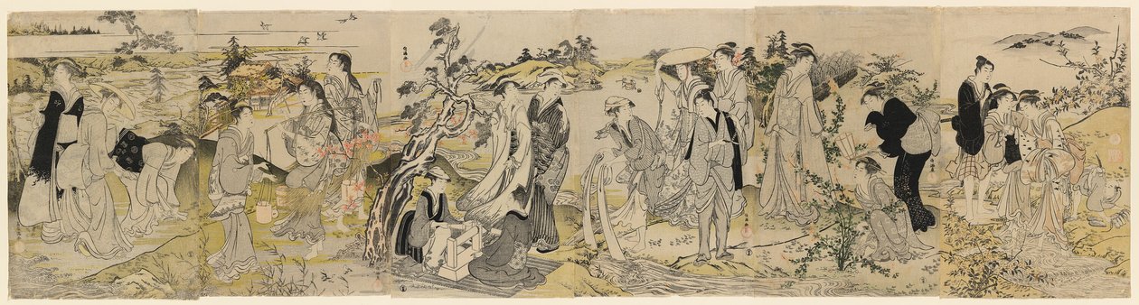 De Noda Juweelrivier, uit een hexaptych die de Zes Juweelrivieren afbeeldt door Kubo Shunman