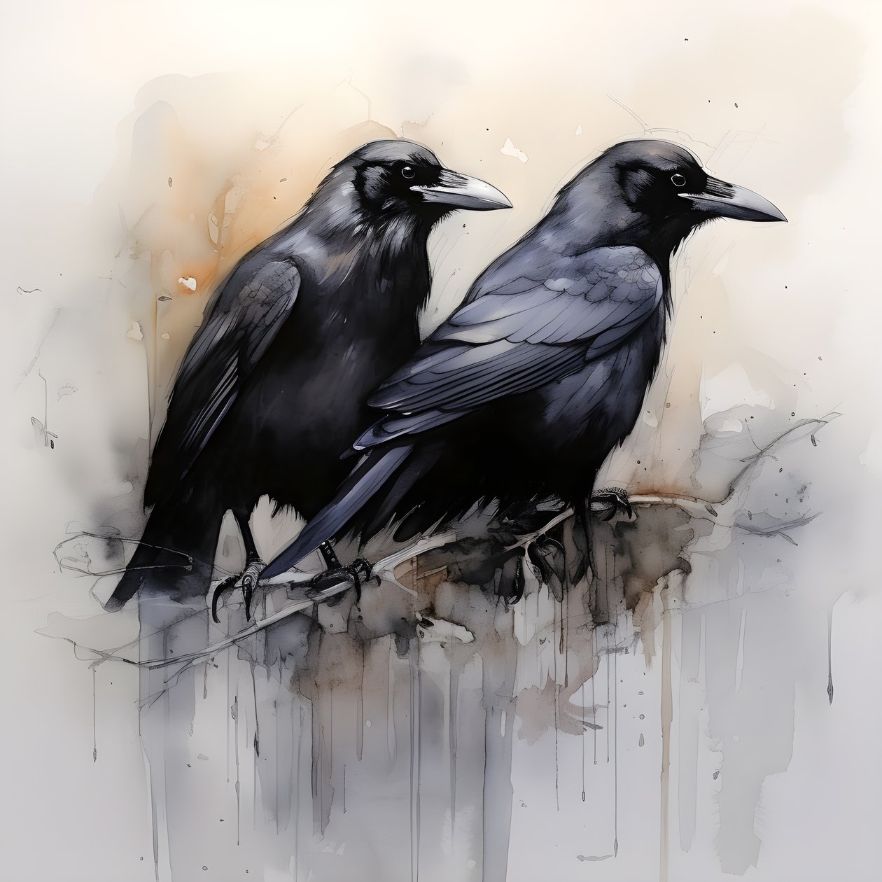 zicht op 2 anatomisch correcte raven 1 door Kurt Heppke