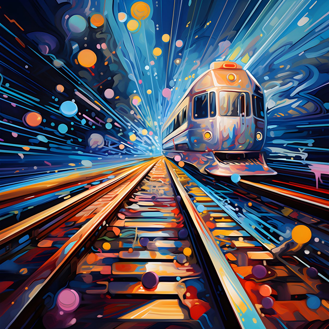 Een abstract schilderij vol fantasie, spoorfotografie 3 door Kurt Heppke