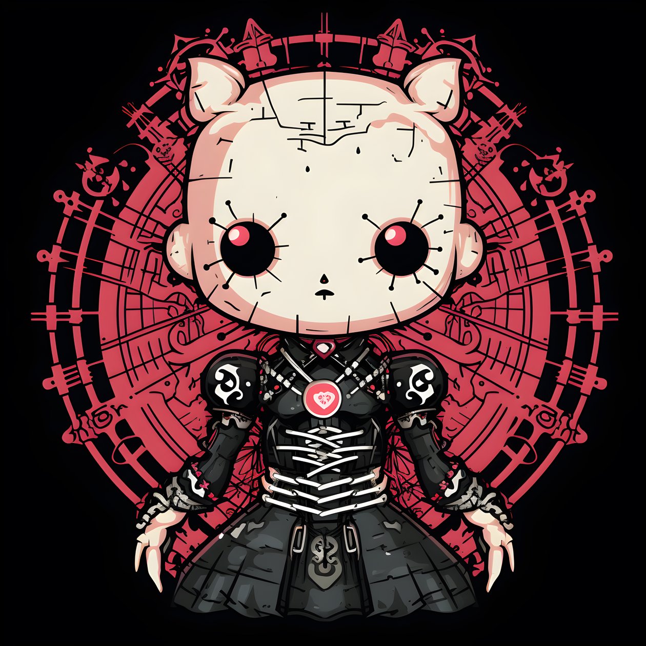 Hello Kitty als Pinhead Shirt Design door Kurt Heppke