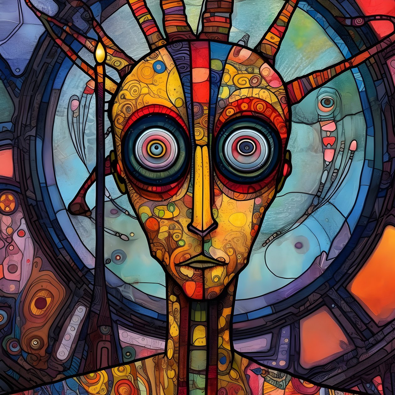 Karneval Cajun Sumpf Mutant Sci-Fi Droide, in de artistieke stijl van Tim Burton en Beksinski 4 door Kurt Heppke