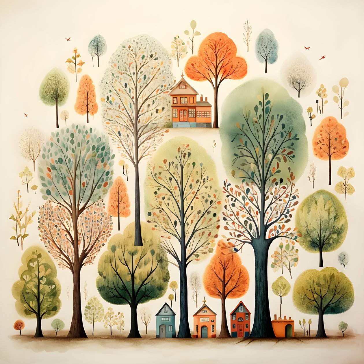 kinderillustratie bomen 2 door Kurt Heppke