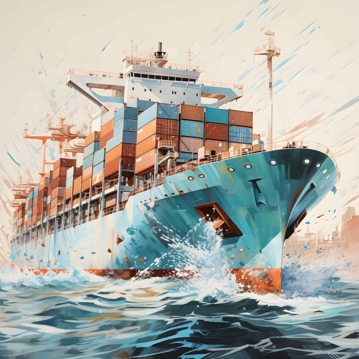 een groot schip in het water 3 door Kurt Heppke