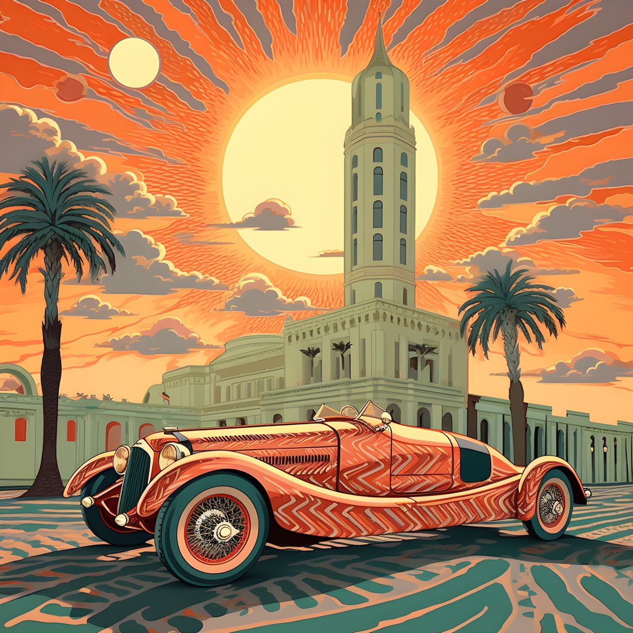 Minimalistisch meesterwerk in de stijl van Shepard Fairey ter herdenking van de Grand Prix van Monaco 1940 2 door Kurt Heppke