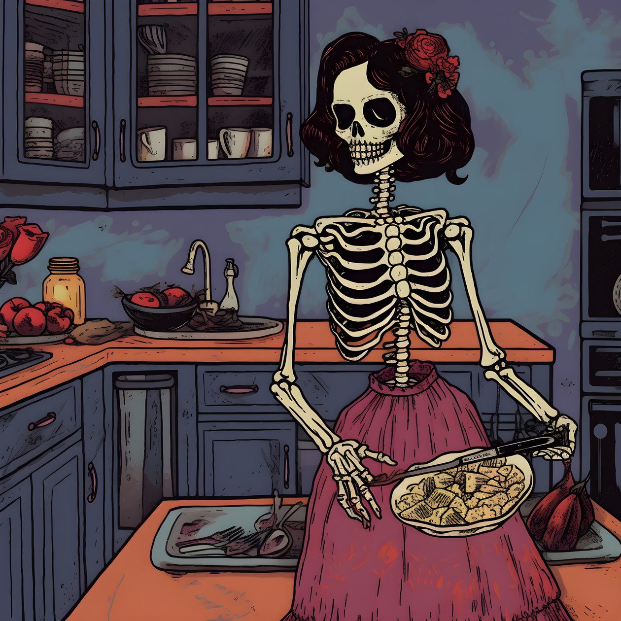 De geest in de keuken door Maddy Connelly kunstwerk door Kurt Heppke