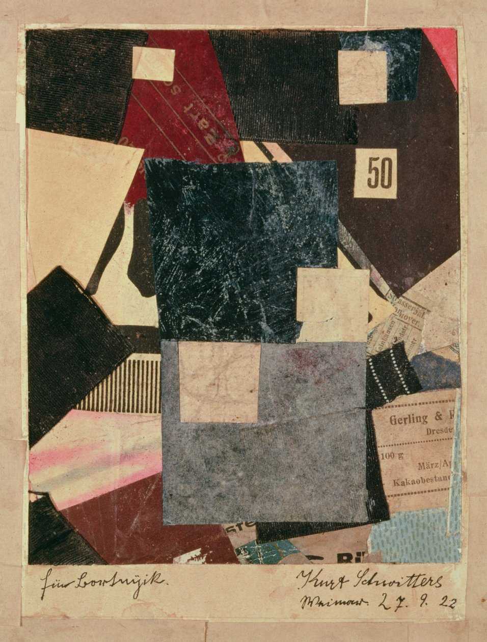 Compositie, 1922 door Kurt Schwitters