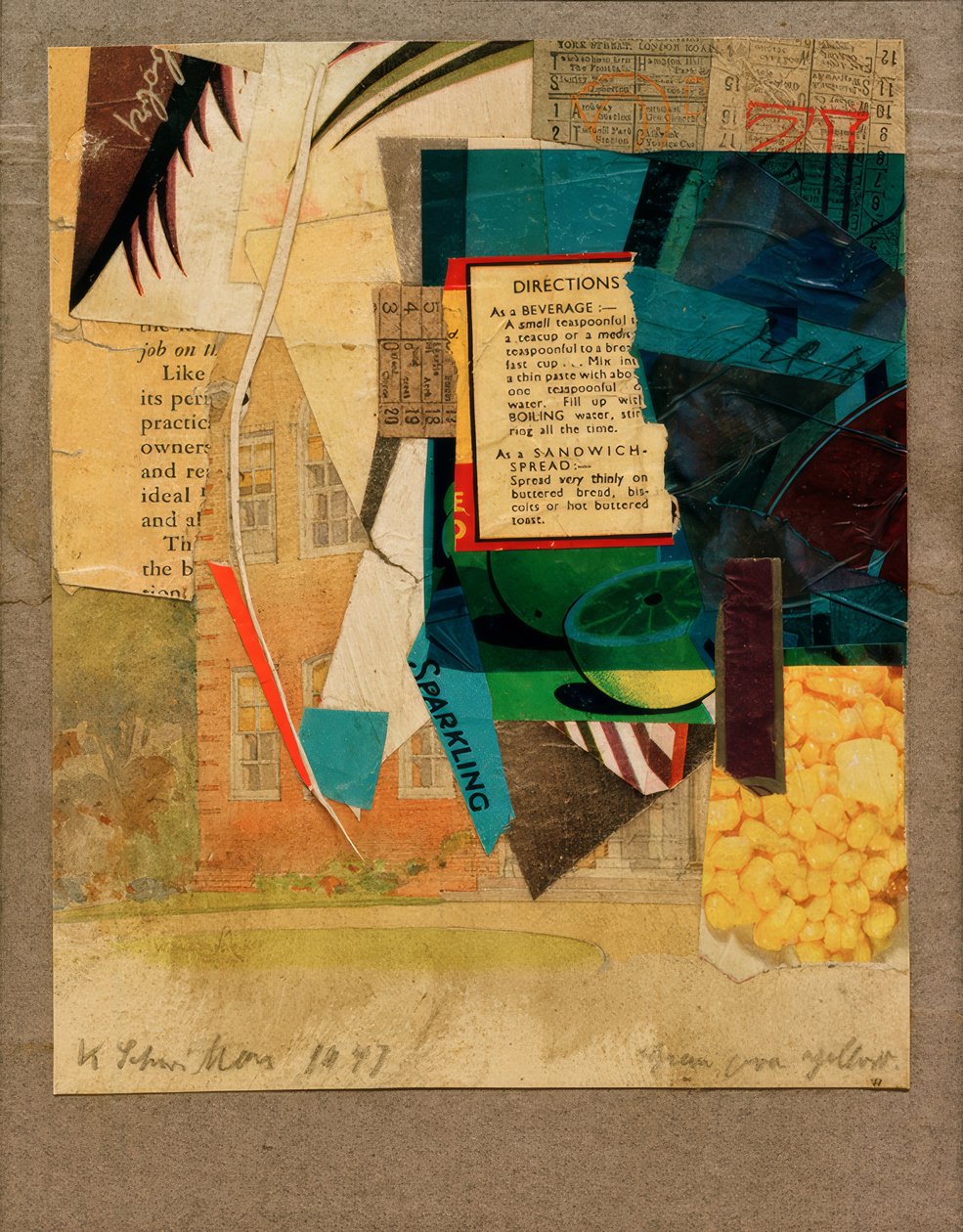 Groen over geel door Kurt Schwitters