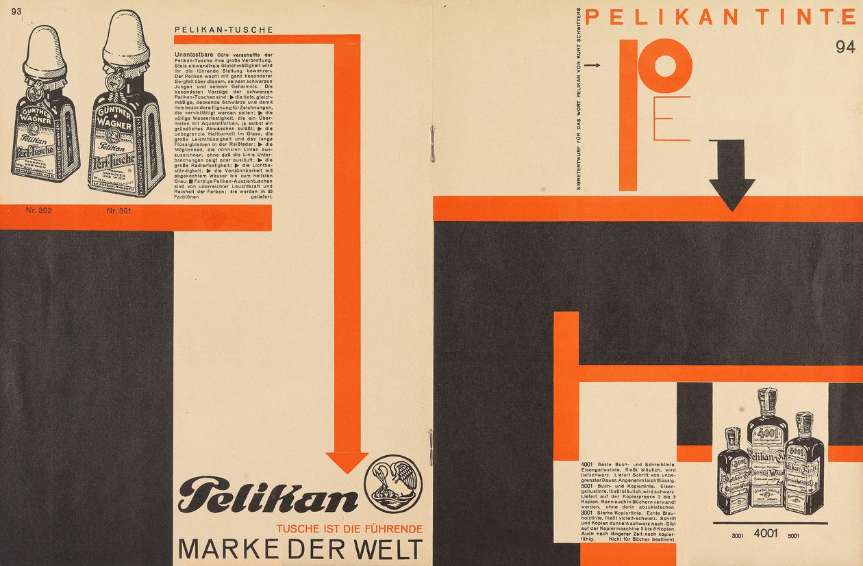 Merz 11 Pelikan inktadvertentie door Kurt Schwitters