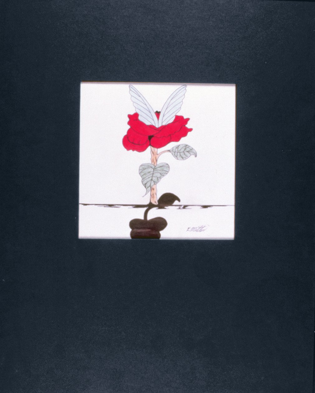 Bloeiende engel, 2005 (kleurpotlood en zwarte inkt op papier) door Kurtis L. Miller