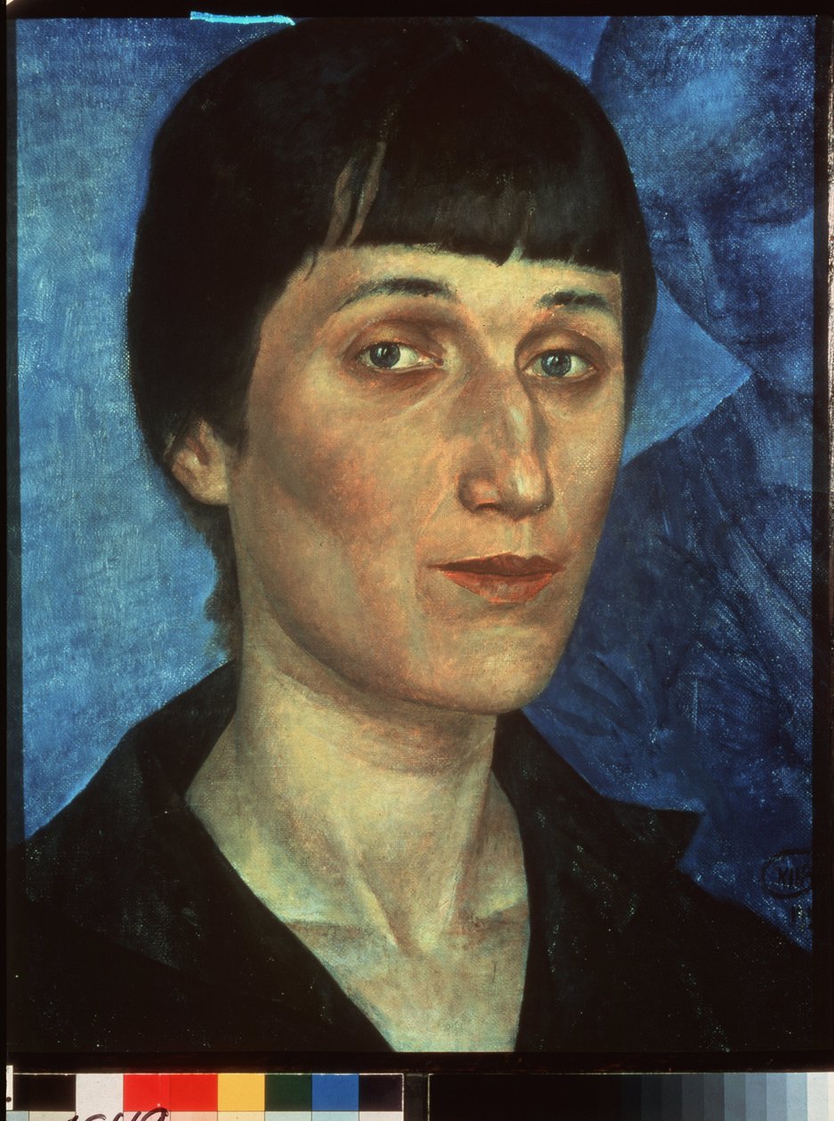 Portret van de dichteres Anna Achmatova door Kuzma Sergeevich Petrov-Vodkin