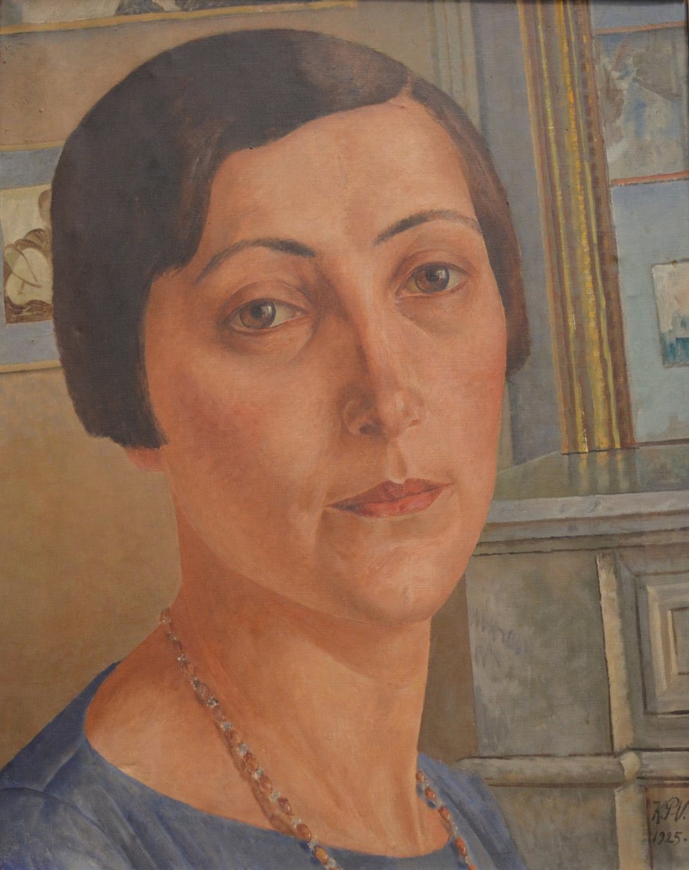 Portret van Salomea Nikolayevna Andronikova 1888-1982 door Kuzma Sergeevich Petrov Vodkin