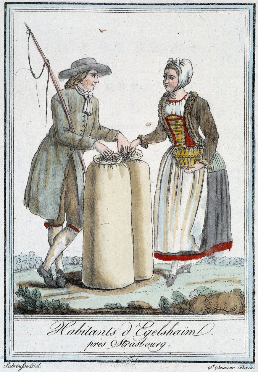 Inwoners van Egelshaïm, nabij Straatsburg - in "Encyclopedie van Reizen" door J. Grasset St Sauveur, Deron, Parijs door L.F. Labrousse