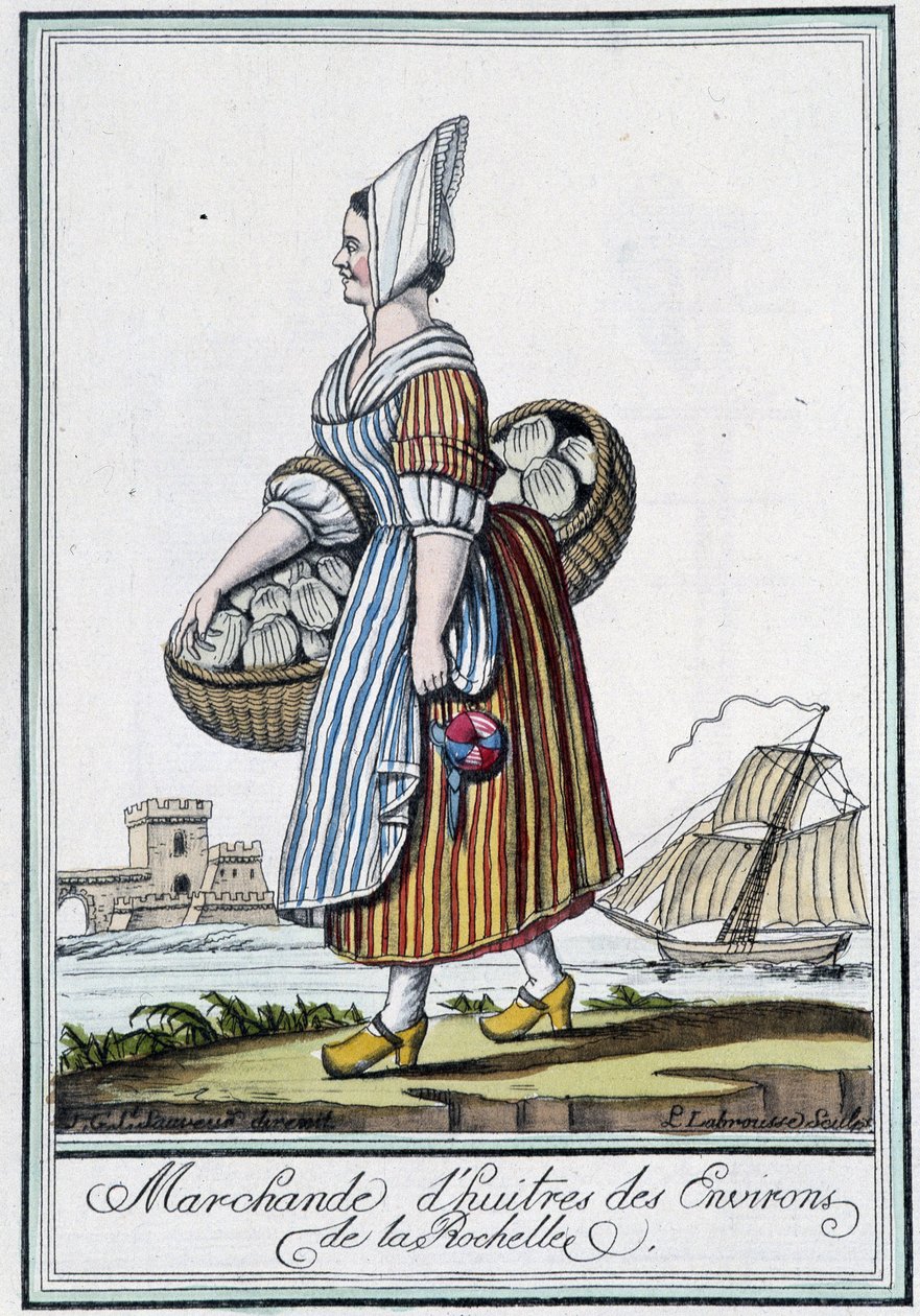Oesterverkoper uit de omgeving van La Rochelle (Charente Maritime) - in 