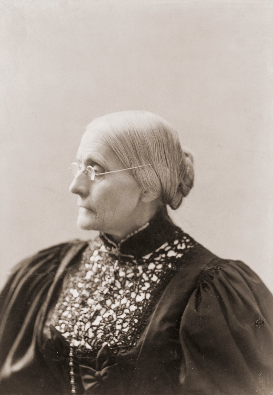 Profielportret van Susan B. Anthony aan het einde van haar leven, ca. 1890-1906 (albumendruk) door L. Condon