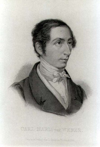 Portret van Carl Maria von Weber, Duitse componist door L. Holle