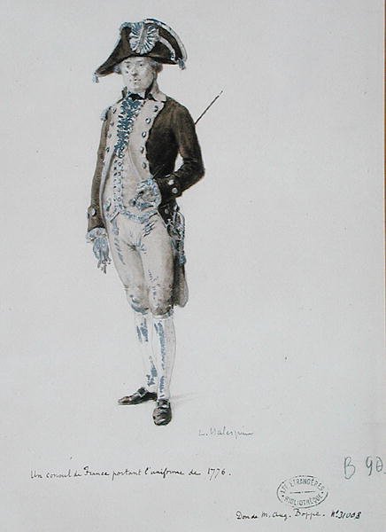 Een consul van Frankrijk in het uniform van 1776 door L. Malespine