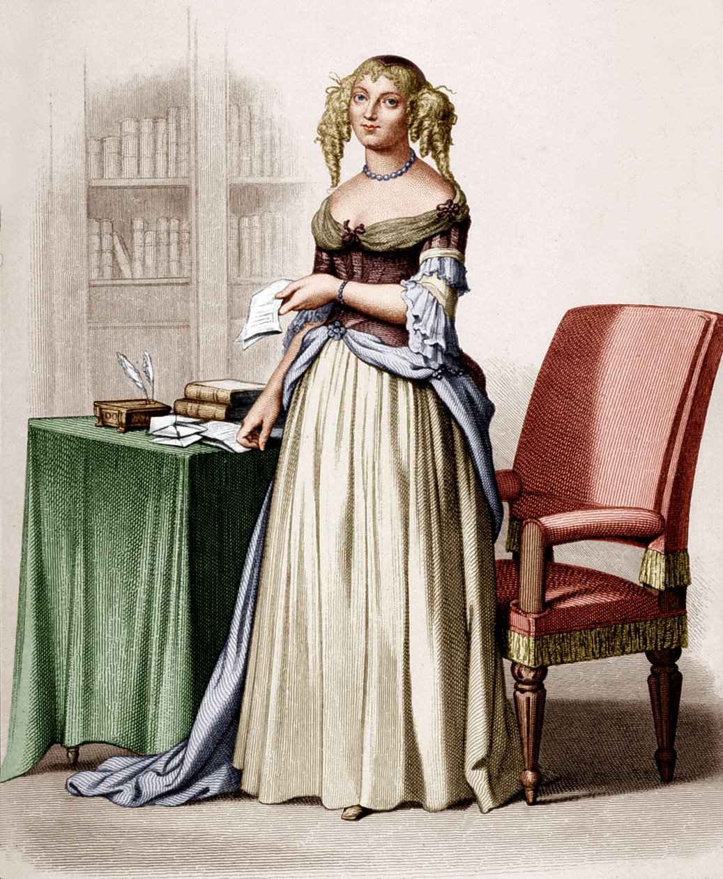 Portret van de Markiezin de Sévigné (gravure) door Lacour Lastudier
